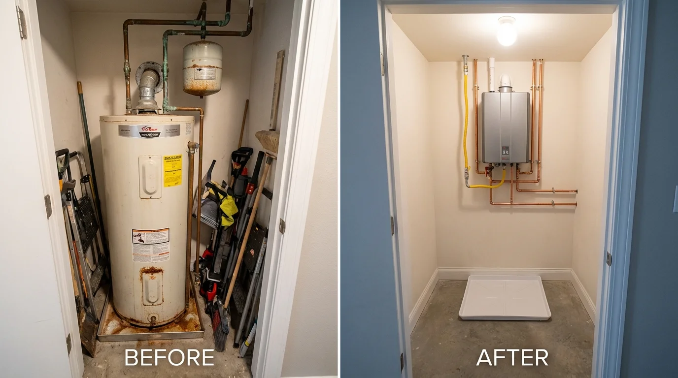 Tank water heater versus wall-mounted tankless unit comparison for Ashland, WI homeowners